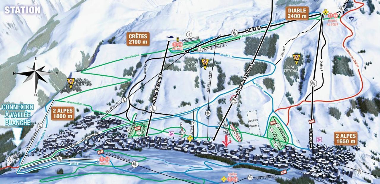 Residence Plein Sud A Cote Jandri Express, Front De Neige, Vue Splendide, Label 2 Alpes, Classe 2 Etoiles Tourisme Les Deux Alpes Eksteriør billede